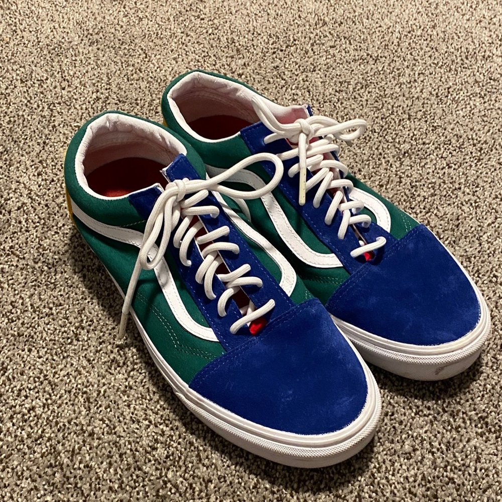 Vans Men's Vibrant Blue and Green Sneakers